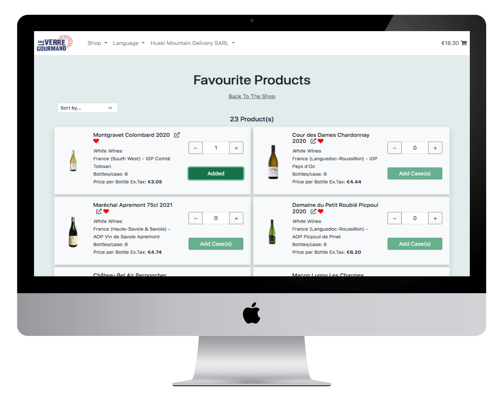 Le Verre Gourmand Customer Sales Order Portal